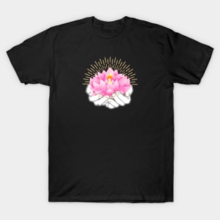 Namaste Flower, Lotus Flower, Beautiful Spirituality Design T-Shirt